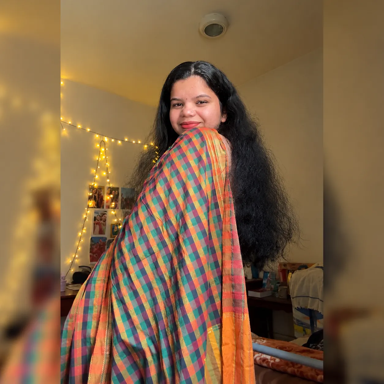Colourful saree and warm lights